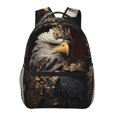 thumbnail image 1 of Haiem Noble Style Bald Eagle Printed School Backpack,Casual Travel Lightweight Backpack,Durable Comfortable Multifunctional Backpack,Laptop Backpack, 1 of 5