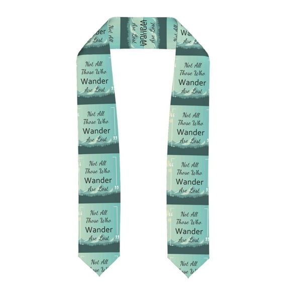 Haiem Not All Those Who Wander Are Lost1 Pattern Graduation Stole 2024 | Premium Satin Sash for Graduation Ceremony