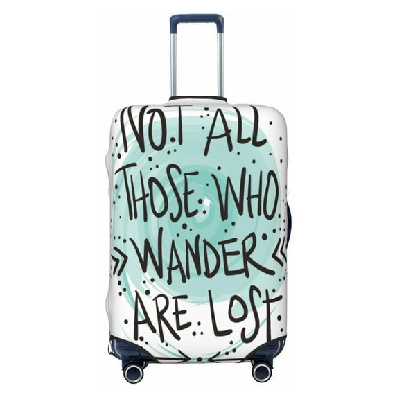 Haiem Not All Who Wander Are Lost1 Luggage Cover,Durable, Washable Suitcase Protector With Anti-Scratch Technology - Keep Your Luggage Looking New Medium