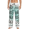 thumbnail image 1 of Haiem Not All Who Wander Are Lost1 Men's Pajama Pants Ultra Lightweight Pjs Bottoms Sleepwear Bottom Pants with Pocket Drawstring-X-Large, 1 of 9