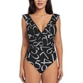 thumbnail image 1 of Haiem Numbers Women's Ruffle One Piece Swimsuits Tummy Control Bathing Suit V Neck Swimwear Slimming for Teen Girls-XX-Large, 1 of 8