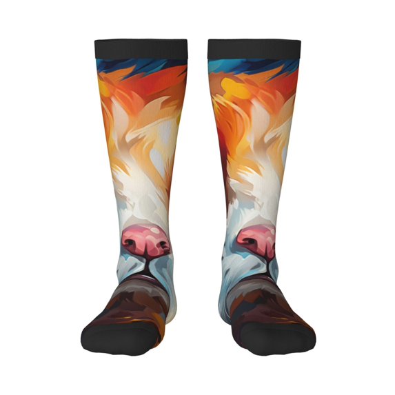 Haiem Oil Painting Colorful Hamster Socks, Funny Novelty Crazy Design Cotton Socks Sports Socks Knee High Socks For Men, Women,1Pairs - Gift For Working Friends