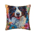 thumbnail image 1 of Haiem Oil Painting Sunflower Puppy Print Velvet Soft Solid Decorative Square Throw Pillow Covers Set with Elegant Piping Christmas Cushion Case for Sofa Bedroom Car-20"x20", 1 of 8