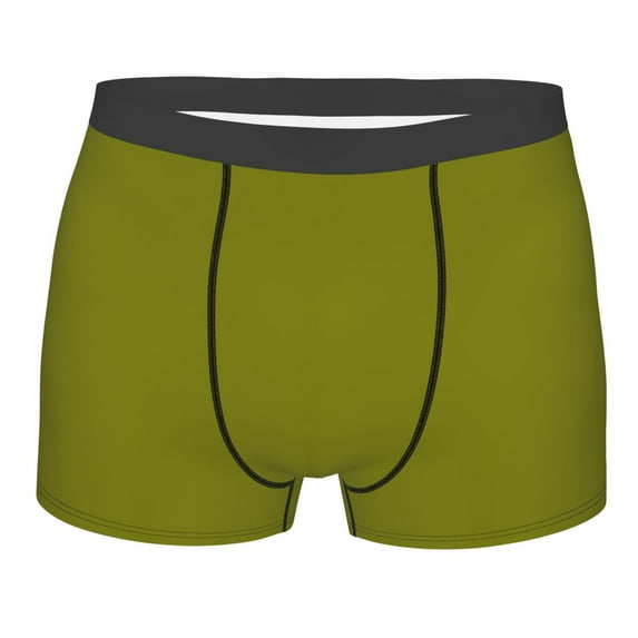 Haiem Olive Men's Boxer Briefs, Every Day Comfort Stretch Cotton Moisture-Wicking Underwear-Small