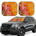 thumbnail image 1 of Haiem Orange Flower Psychedelic Car Windshield Sun Shade (2 Pieces) Foldable Windshield Sun Shade Car Accessories for Truck SUV Pickup-Medium, 1 of 7