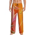 thumbnail image 1 of Haiem Orange Flower Psychedelic Men's Pajama Pants Ultra Lightweight Pjs Bottoms Sleepwear Bottom Pants with Pocket Drawstring-Large, 1 of 9