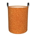 thumbnail image 1 of Haiem Orange Glitter Leather Dirty Clothes Laundry Basket,Sturdy & Waterproof,Collapsible Round Design For Efficient Space Management,Multi-Purpose Storage Basket, 1 of 8