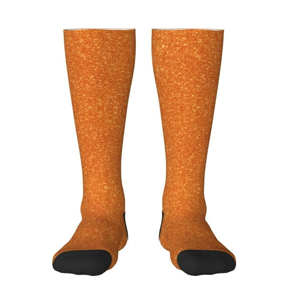 Haiem Orange Glitter Socks, Funny Novelty Crazy Design Cotton Socks Sports Socks Knee High Socks For Men, Women,1Pairs - Gift For Working Friends