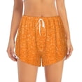 thumbnail image 1 of Haiem Orange Glitter2 Women's 2 in 1 Running Shorts - Lightweight Athletic Workout Gym Yoga Breathable Sports Shorts Liner with Phone Pockets-Large, 1 of 9