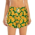 thumbnail image 1 of Haiem Orange Lemon Women's 2 in 1 Running Shorts - Lightweight Athletic Workout Gym Yoga Breathable Sports Shorts Liner with Phone Pockets-X-Large, 1 of 9