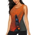 thumbnail image 1 of Haiem Orange Net Fishing Boat Printed Women's Workout Tank Top, Quick-Dry Sleeveless Gym Shirt, Breathable Lightweight Athletic Top for Running, Yoga, and Casual Wear-Large, 1 of 7