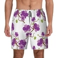 thumbnail image 1 of Haiem Orchids Flowers Mens Swim Trunks with Compression Liner 2 in 1 Swimming Shorts Stretch Swimwear Quick Dry,Board Shorts-XX-Large, 1 of 9