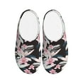 thumbnail image 1 of Haiem Orchids Flowers Print Women's Fuzzy Memory Foam House Slipper Cozy Home Footwear Non-slip Winter Slippers-44/45, 1 of 7