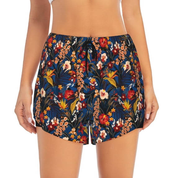 Haiem Orchids Flowers Women's 2 in 1 Running Shorts - Lightweight Athletic Workout Gym Yoga Breathable Sports Shorts Liner with Phone Pockets-XX-Large