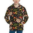 thumbnail image 1 of Haiem Owl And Leaves Pattern Boys Hoodie, Youth Pullover Hooded Sweatshirt, Kangaroo Pocket Hoodie for Kids Girls -Large, 1 of 6