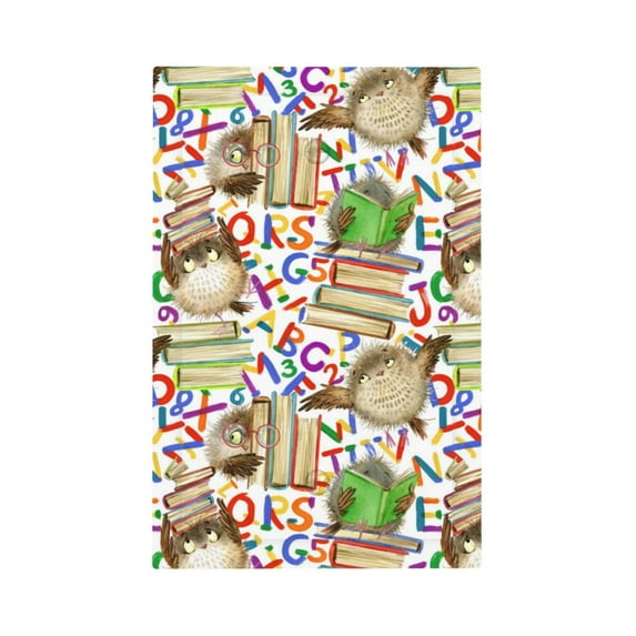 Haiem Owl Back To School Pattern Decorative Wall Plates, 1-Gang 5.0" x3.0", Unbreakable Thermoplastic Faceplate Cover for Decorator Receptacle Outlet & Switch-Style V