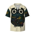 thumbnail image 1 of Haiem Owl with Mandala Men's Casual Shirts Short Sleeve Button Down Shirts Fashion Textured Summer Beach Shirt-Small, 1 of 7