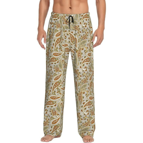 Haiem Paisley Floral 1 Men's Pajama Pants Ultra Lightweight Pjs Bottoms Sleepwear Bottom Pants With Pocket Drawstring-Medium