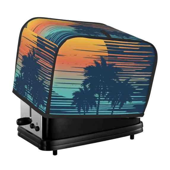 Haiem Palm Trees Print Toaster Covers 2 Slice Wide Slot,Bread Dust Cover & Fingerprint Protection,Bread Machine Cover,Appliance Covers