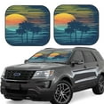 thumbnail image 1 of Haiem Palm Trees Windshield Sun Shade: Universal Foldable 2-Piece Car Front Window Sunshade - Blocks Uv Rays, And Reduces Heat,Essential Car Accessory Medium, 1 of 7