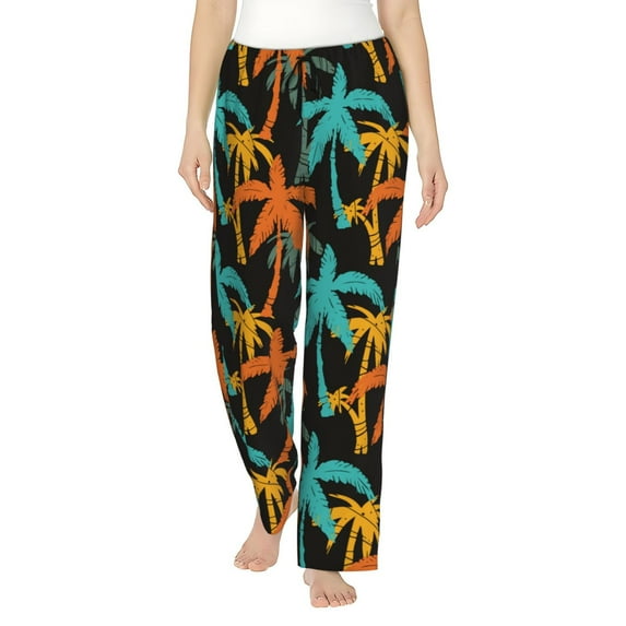Haiem Palm Trees Women's Pajama Pants Ultra Lightweight Pjs Bottoms Sleepwear Bottom Pants With Pocket Drawstring-Large