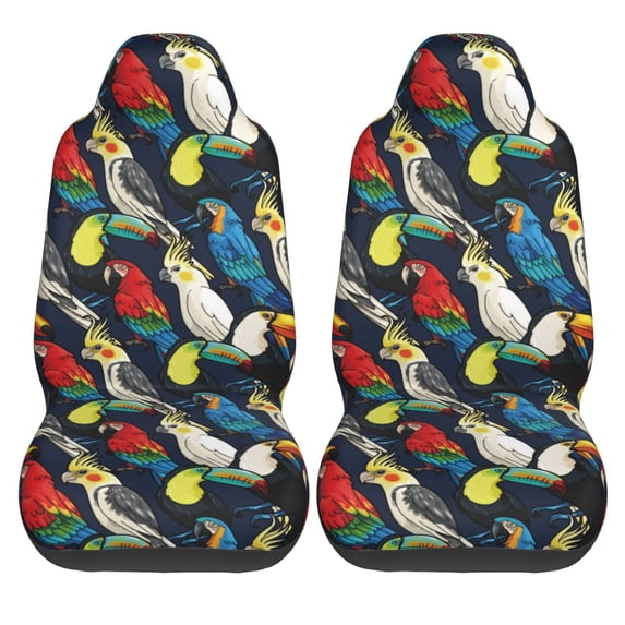 Haiem Parrot Printed Car Seat Covers Set of 2, Universal Fit Car Seat Covers,Protective Seat Covers,Comfortable Car Seat Covers, Easy Installation Seat Covers