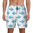 thumbnail image 1 of Haiem Party Shark Cute Mens Swim Trunks with Compression Liner 2 in 1 Swimming Shorts Stretch Swimwear Quick Dry,Board Shorts-Large, 1 of 9