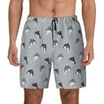 thumbnail image 1 of Haiem Party Shark Cute Mens Swim Trunks with Compression Liner 2 in 1 Swimming Shorts Stretch Swimwear Quick Dry,Board Shorts-X-Large, 1 of 9