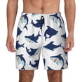 thumbnail image 1 of Haiem Party Shark Cute Mens Swim Trunks with Compression Liner 2 in 1 Swimming Shorts Stretch Swimwear Quick Dry,Board Shorts-XX-Large, 1 of 9