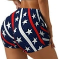 thumbnail image 1 of Haiem Patriotic Star No Front Seam Biker Shorts for Women Yoga Workout Gym Bike Shorts with Tummy Control Moisture-Wicking-, 1 of 9
