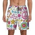 thumbnail image 1 of Haiem Peace Love And Dove Flower Power Men'S Quick-Dry Swim Trunks: Comfortable Beach Shorts With Mesh Lining And Pockets - Ideal For Swimming And Sunbathing Large, 1 of 9