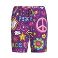 thumbnail image 1 of Haiem Peace Love and Dove Flower Power Men's Pajama Short with Soft Woven Cotton Elastic Waistband Sleep Short-Large, 1 of 9