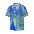 thumbnail image 1 of Haiem Peacock Men's Casual Shirts Short Sleeve Button Down Shirts Fashion Textured Summer Beach Shirt-4X-Large, 1 of 7