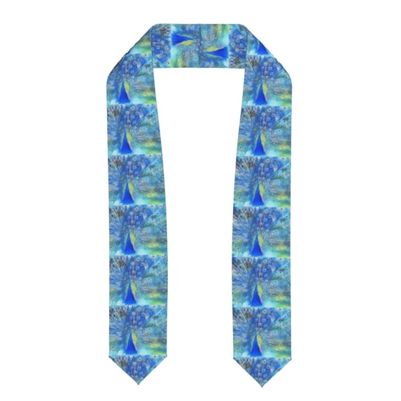 Haiem Peacock Pattern Graduation Stole 2024 | Premium Satin Sash for Graduation Ceremony