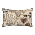 thumbnail image 1 of Haiem Pillowcase for Hair and Skin Queen - Abstract Coffee Pattern With Letters Printed Soft Pillowcase with Envelope Closure-20"x30", 1 of 9