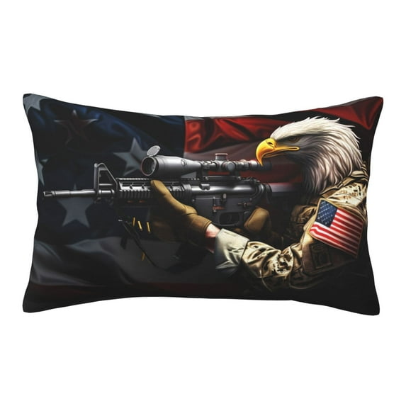 Haiem Pillowcase for Hair and Skin Queen - American Bald Eagle Warrior Printed Soft Pillowcase with Envelope Closure-20"x30"