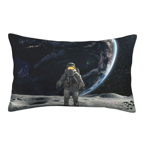 Haiem Pillowcase for Hair and Skin Queen - Astronaut Standing In The Moon Printed Soft Pillowcase with Envelope Closure-16"x24"