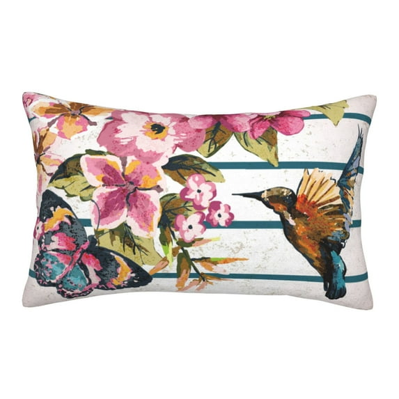 Haiem Pillowcase for Hair and Skin Queen - Bird and Floral Printed Soft Pillowcase with Envelope Closure-16"x24"