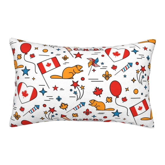 Haiem Pillowcase for Hair and Skin Queen - Canada Day Printed Soft Pillowcase with Envelope Closure-20"x30"