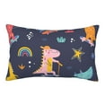 thumbnail image 1 of Haiem Pillowcase for Hair and Skin Queen - Cartoon Dinosaur Scooter Sport Blue Printed Soft Pillowcase with Envelope Closure-20"x30", 1 of 9