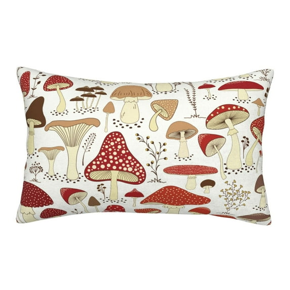 Haiem Pillowcase for Hair and Skin Queen - Cartoon Mushrooms Printed Soft Pillowcase with Envelope Closure-16"x24"