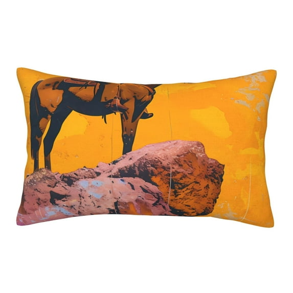 Haiem Pillowcase for Hair and Skin Queen - Cliff Western Cowboy Printed Soft Pillowcase with Envelope Closure-20"x30"