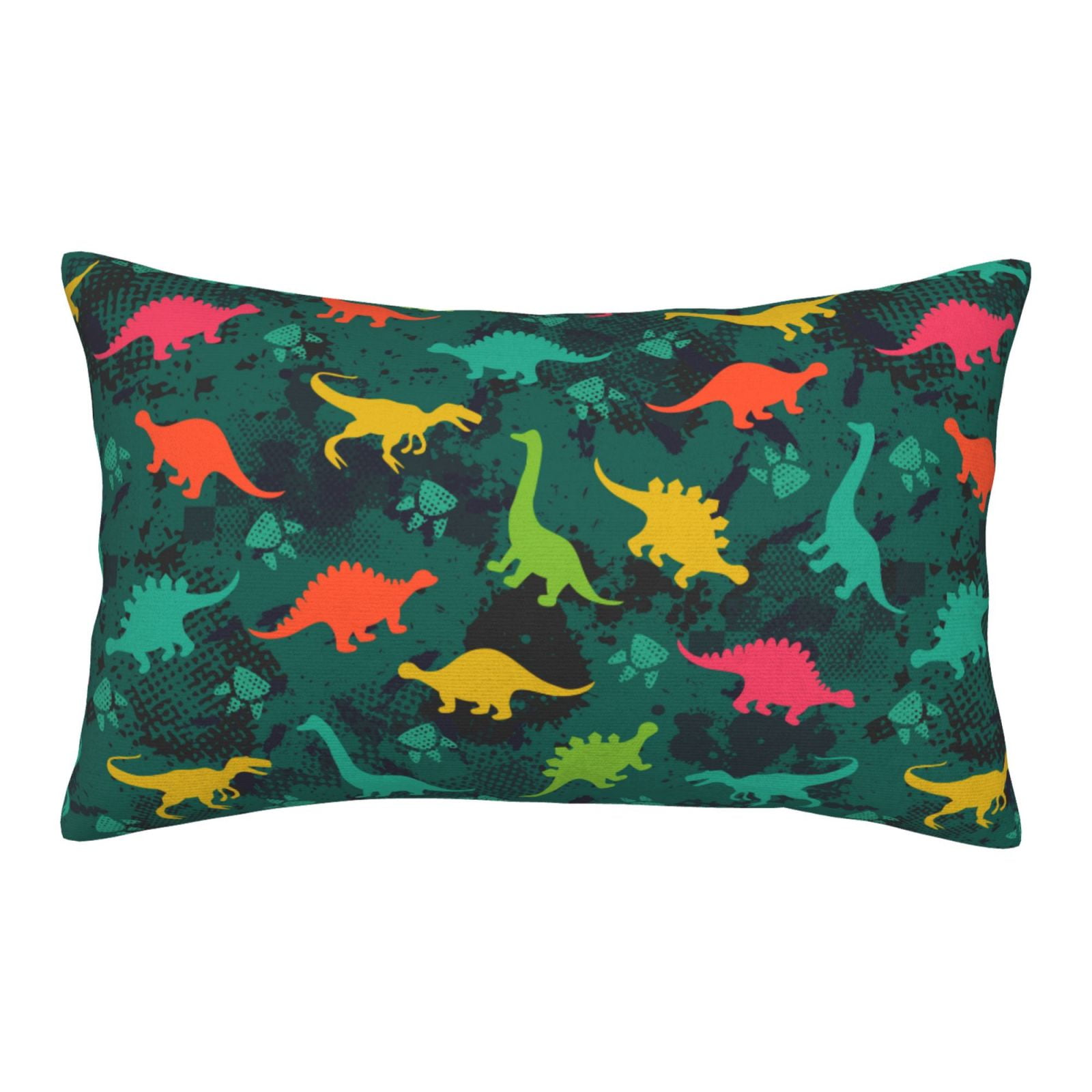 Haiem Pillowcase for Hair and Skin Queen Colorful Dinosaurs Printed