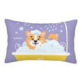 thumbnail image 1 of Haiem Pillowcase for Hair and Skin Queen - Corgi Washing in Bathtub Printed Soft Pillowcase with Envelope Closure-16"x24", 1 of 9