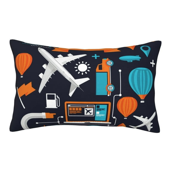 Haiem Pillowcase for Hair and Skin Queen - Creative Transport Printed Soft Pillowcase with Envelope Closure-16"x24"