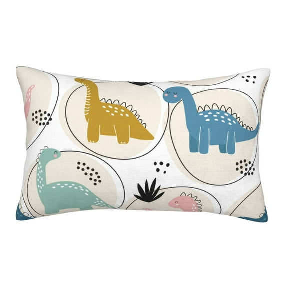 Haiem Pillowcase for Hair and Skin Queen - Cute Dinosaurs Printed Soft Pillowcase with Envelope Closure-14"x20"