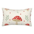 thumbnail image 1 of Haiem Pillowcase for Hair and Skin Queen - Flat Mushrooms Printed Soft Pillowcase with Envelope Closure-16"x24", 1 of 9