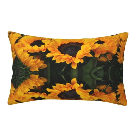 Haiem Pillowcase for Hair and Skin Queen - Flower Bush Sunflower Printed Soft Pillowcase with Envelope Closure-16"x24"