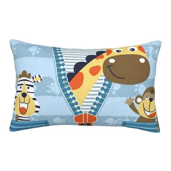 Haiem Pillowcase for Hair and Skin Queen - Giraffe Come Out From Zipper Printed Soft Pillowcase with Envelope Closure-