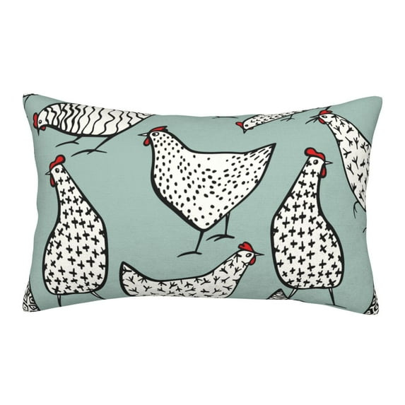 Haiem Pillowcase for Hair and Skin Queen - Hand Drawn Chickens Printed Soft Pillowcase with Envelope Closure-16"x24"